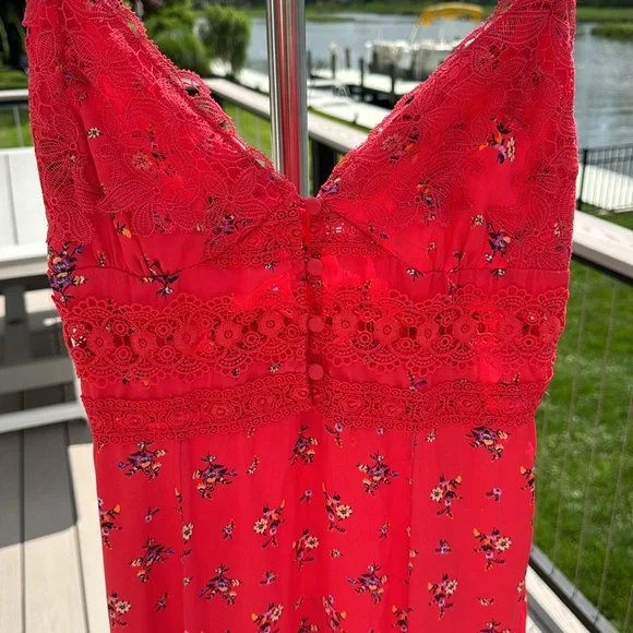 Free People Red Floral Dress - Picture 4 of 10